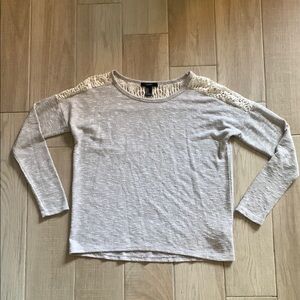 Forever 21 Light Gray Embellished Blouse - Women’s Small